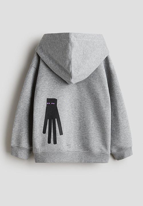 H&M - Printed hoodie - grey marl minecraft