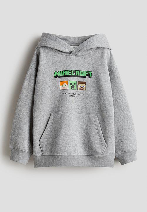 H&M - Printed hoodie - grey marl minecraft