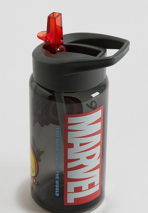 H&M - Printed water bottle - dark grey marvel comics