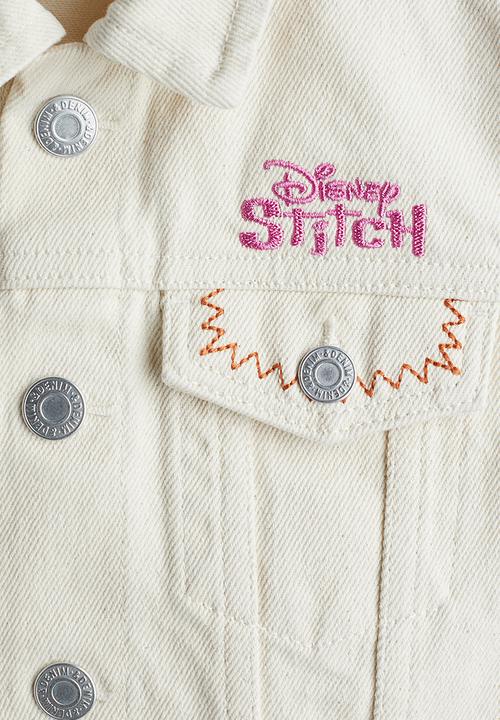H&M - Printed denim jacket - white & lilo & stitch
