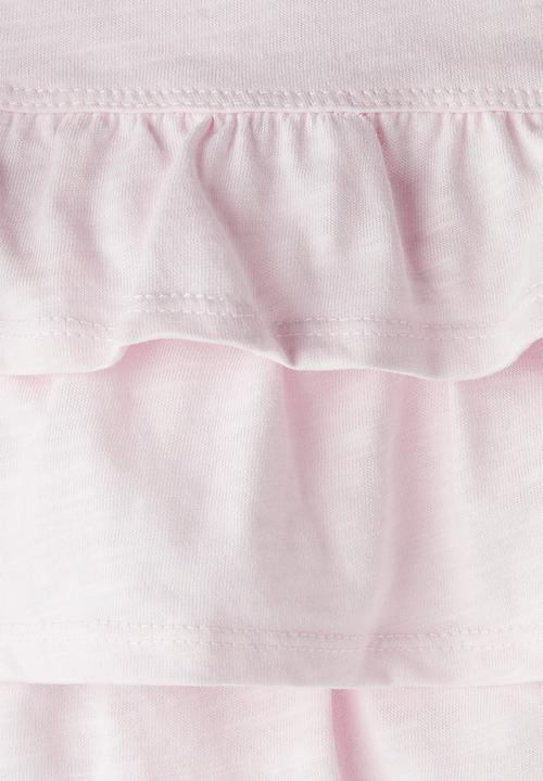 H&M - Tiered jersey skirt - light pink