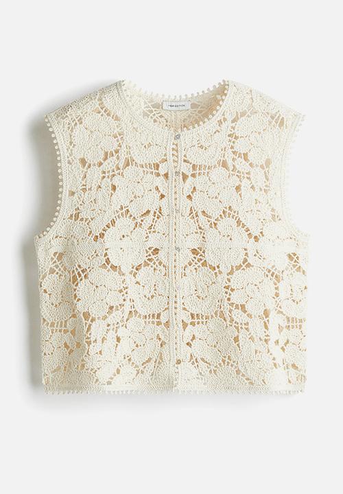 H&M - Crochet-look gilet - cream