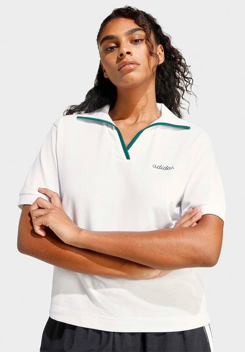 W Cp Polo - White/Collegiate Green
