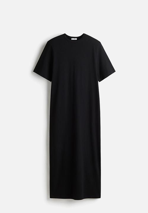 H&M - Shoulder-pad T-shirt dress - black
