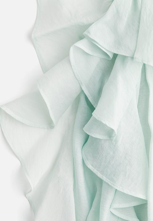 H&M - Flounced organza dress - light mint green 