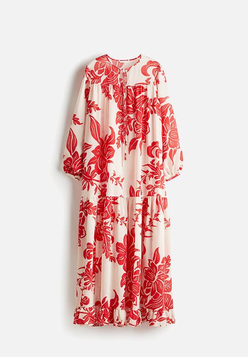 H&M - Voluminous dress - white & red floral