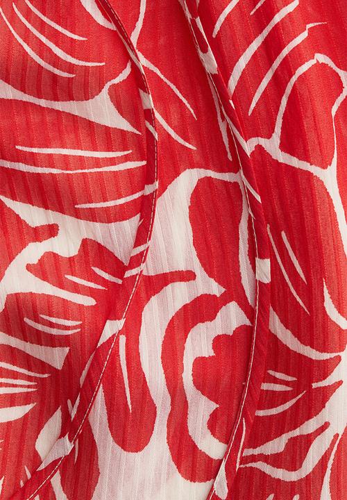 H&M - Voluminous dress - white & red floral