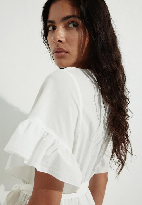 H&M - Frill-trimmed dress - white