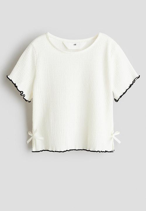 H&M - Bow-detail top - white
