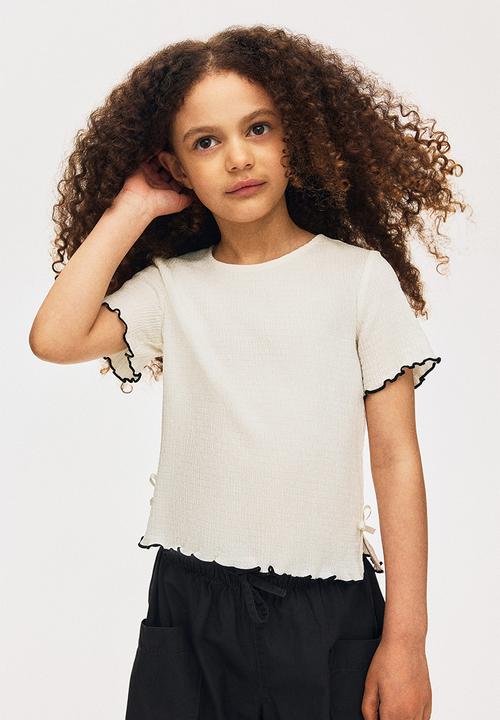 H&M - Bow-detail top - white