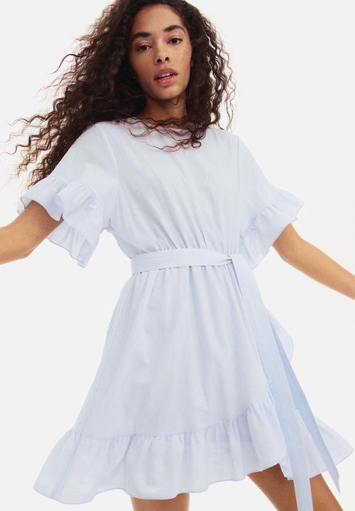 H&M - Frill-trimmed dress - light blue