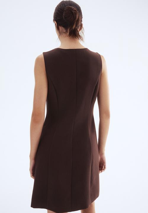 H&M - Button-front dress - dark brown