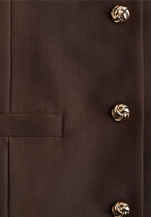 H&M - Button-front dress - dark brown