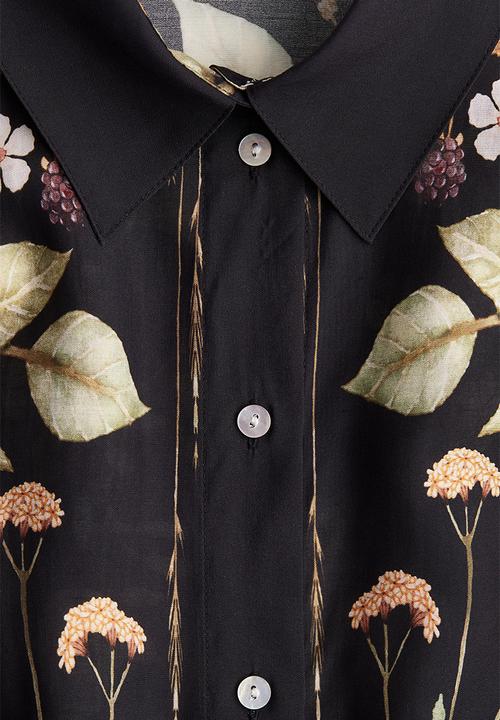 H&M - Oversized shirt - black patterned