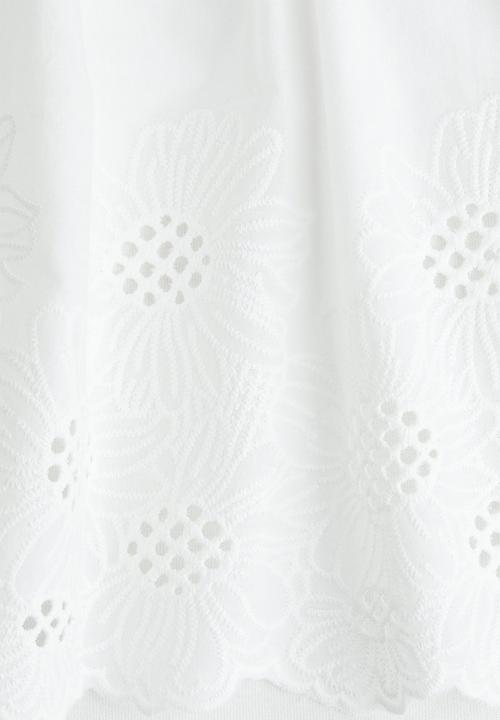 H&M - Broderie anglaise cotton top - white