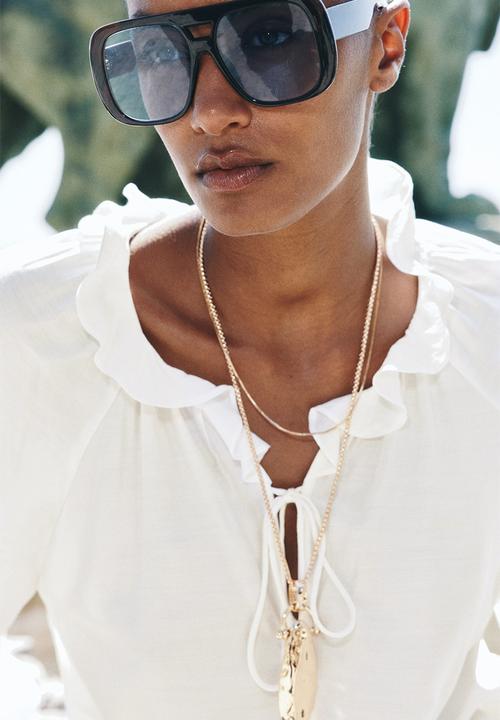 H&M - Frill-collar blouse - white