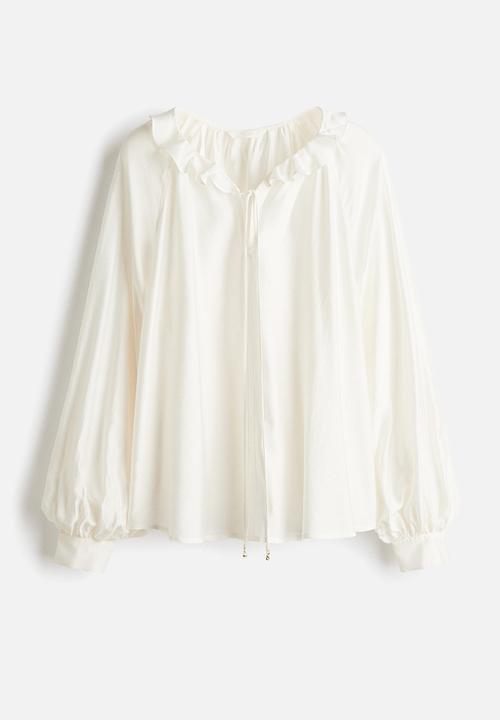 H&M - Frill-collar blouse - white