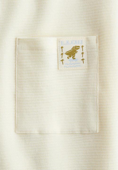 H&M - Jacquard-jersey cotton T-shirt - light yellow/dinosaur 