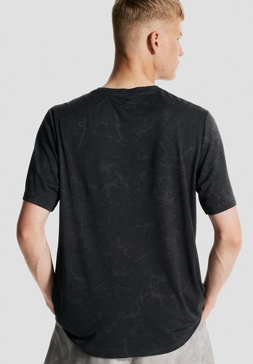 H&M - Regular fit sports top with drymove™ - black marbled 