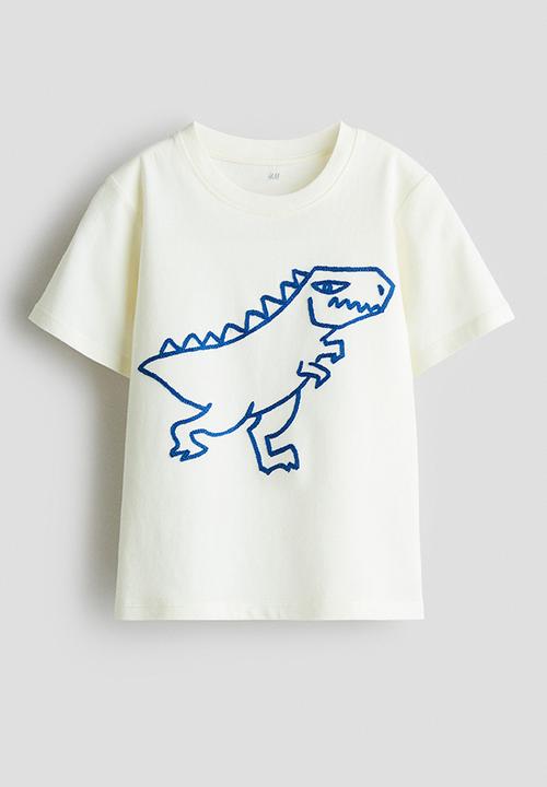 H&M - Embroidery-motif cotton t-shirt - white,multi