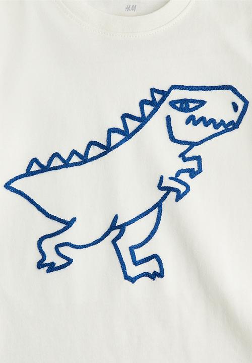 H&M - Embroidery-motif cotton t-shirt - white,multi
