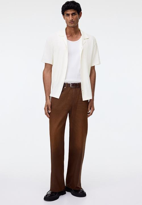 H&M - Regular fit jersey resort shirt - white