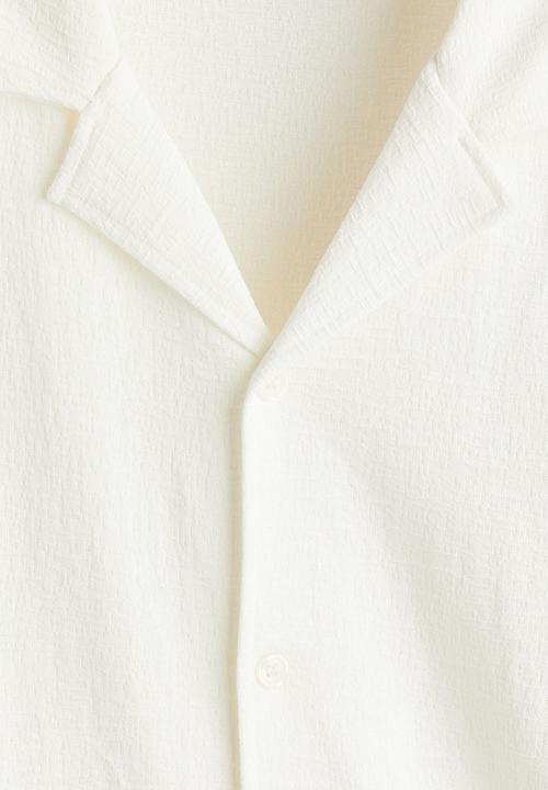H&M - Regular fit jersey resort shirt - white