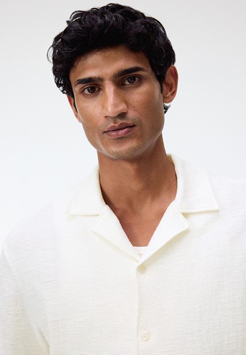H&M - Regular fit jersey resort shirt - white