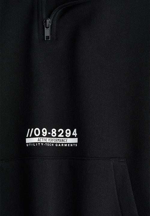 H&M - Brushed-inside zip-top hoodie - black