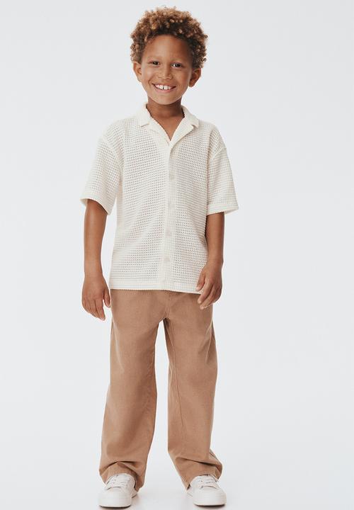 H&M - Textured-knit resort shirt - white