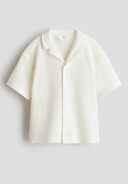 H&M - Textured-knit resort shirt - white