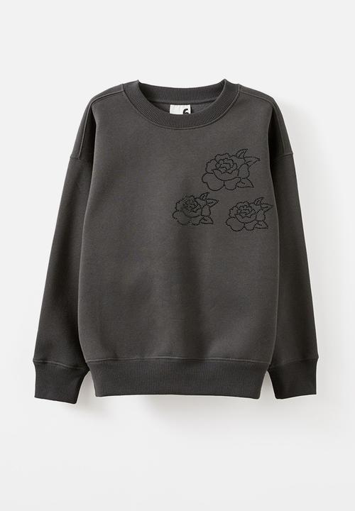 Cotton On - Sammy oversized crew - phantom/rose