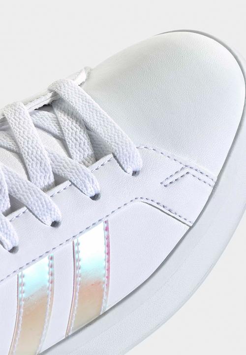 adidas Performance - Grand Court 3.0 J - Ftwr White/Iridescent/Almost Pink