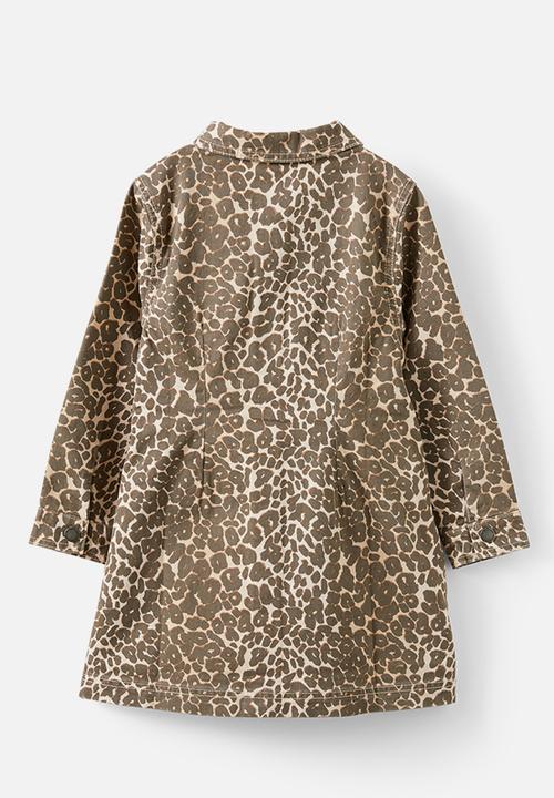 Cotton On - Sasha long sleeve denim shirt dress - summer leopard