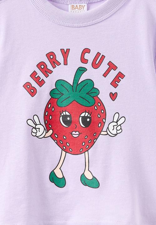 Cotton On - Bobbi Short Sleeve Graphic Tee - Vintage Lilac/Berry Cute