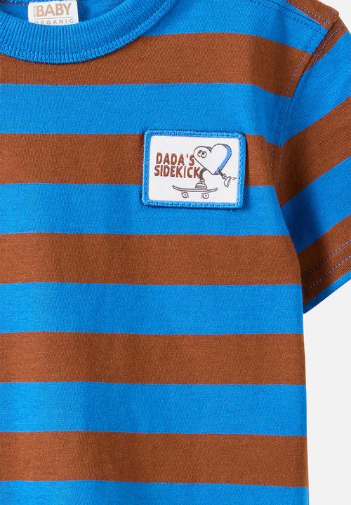 Cotton On - Bobbi Short Sleeve Graphic Tee - Harbour Blue/Chestnut/Dada S Sidekick