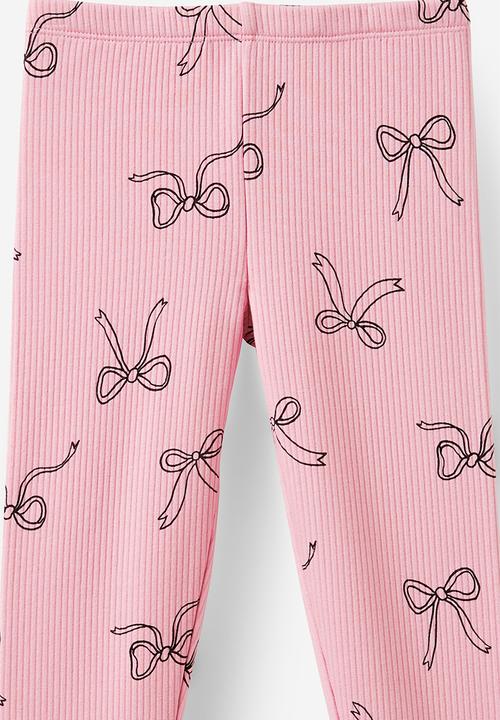 Cotton On - Fleece legging - marshmallow/bows