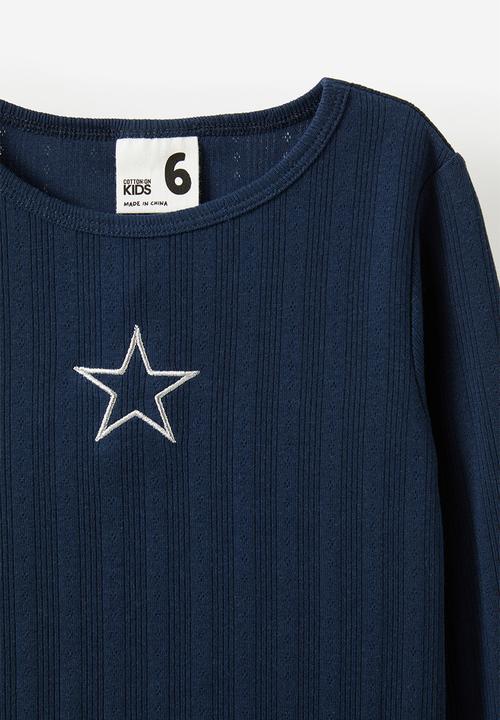 Cotton On - Jade crew - squid ink/star