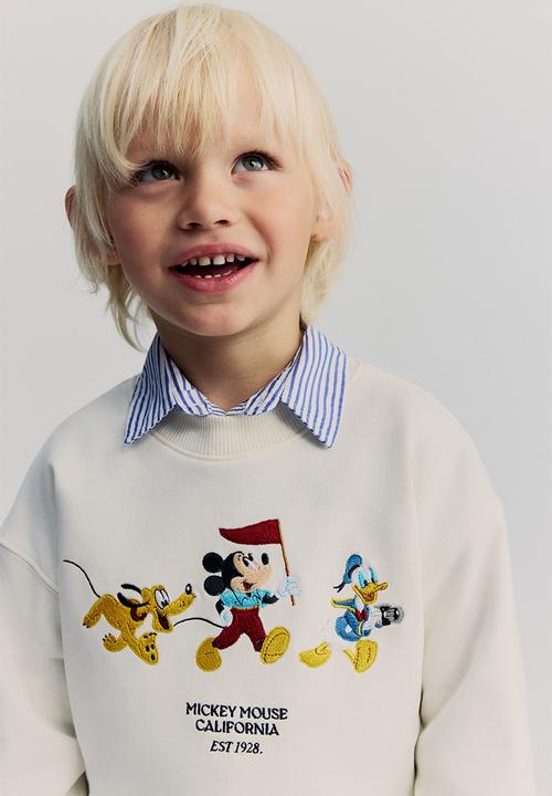 H&M - Printed sweatshirt - cream mickey mouse