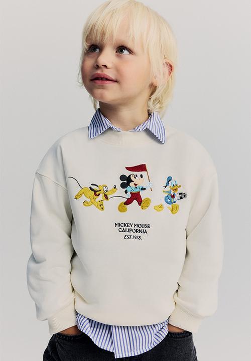 H&M - Printed sweatshirt - cream mickey mouse