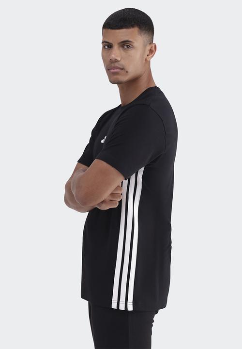 adidas Performance - Essentials 3-Stripes Single Jersey T-Shirt - Black