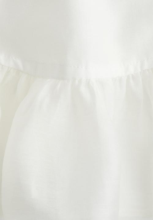 H&M - Tie-detail peplum blouse - white