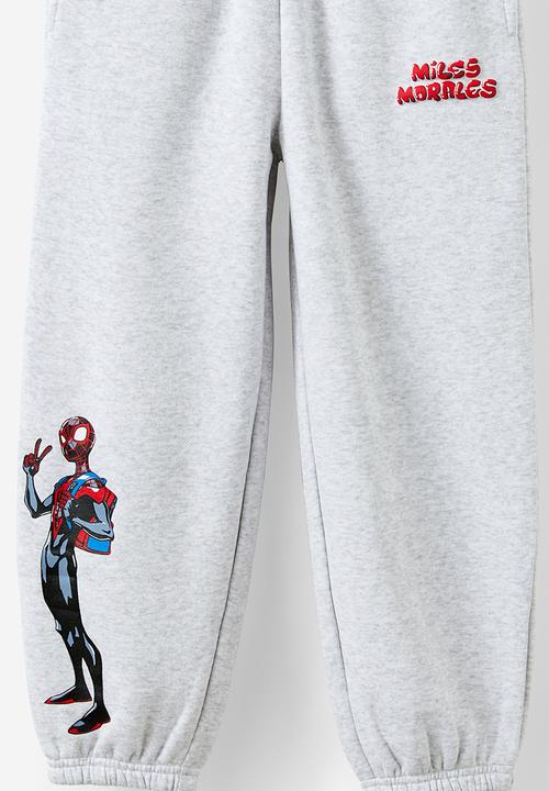 Cotton On - License sammy relax trackpant - lcn mar grey marle/miles morales spiderman