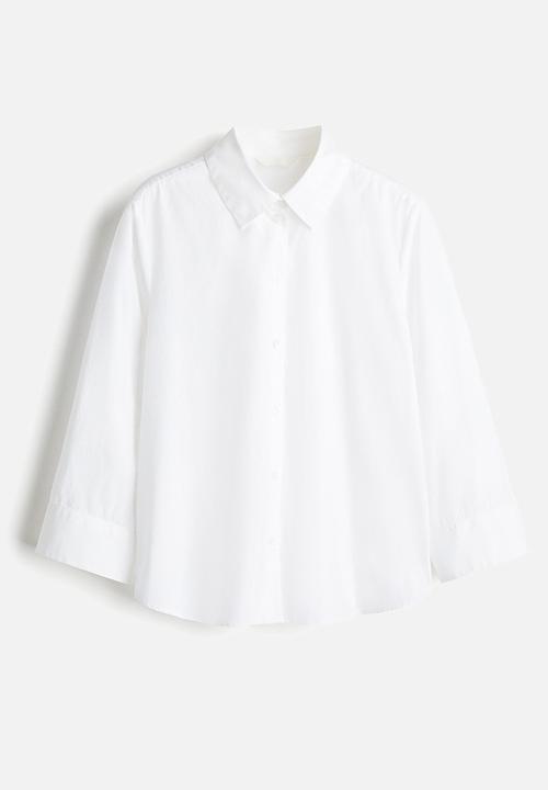 H&M - Cotton poplin shirt - white
