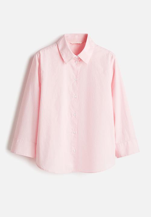 H&M - Cotton poplin shirt - light pink