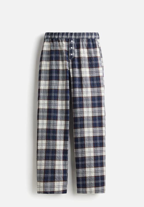 H&M - Pull-on trousers - dark blue/checked