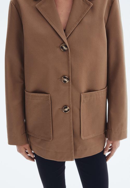 H&M - Oversized twill jacket - dark beige