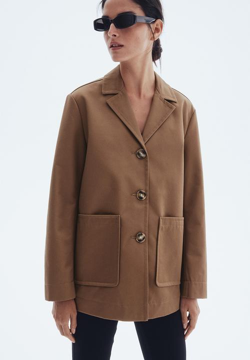 H&M - Oversized twill jacket - dark beige
