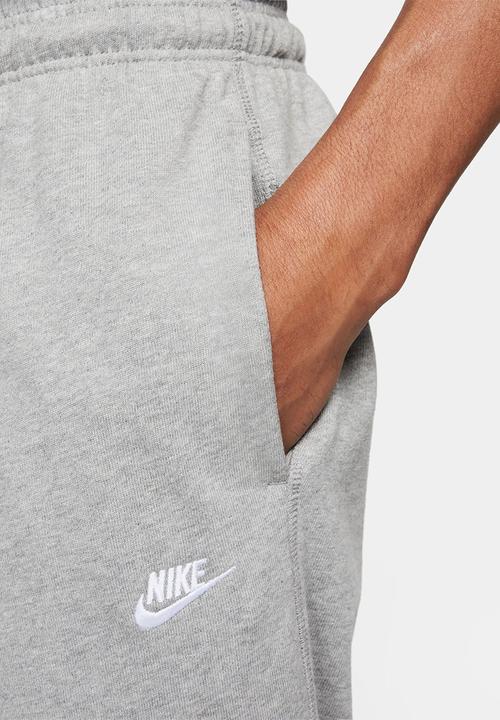 Nike - Nike Club Men's Knit Joggers - Dk Grey Heather/White
