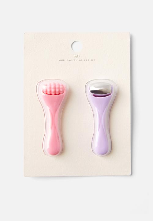Rubi - Mini Facial Roller Set - Pink / Lilac